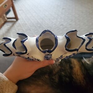 Jay Willfred diu of andrea by sadek Blue & White Hand painted Ceramic Vase